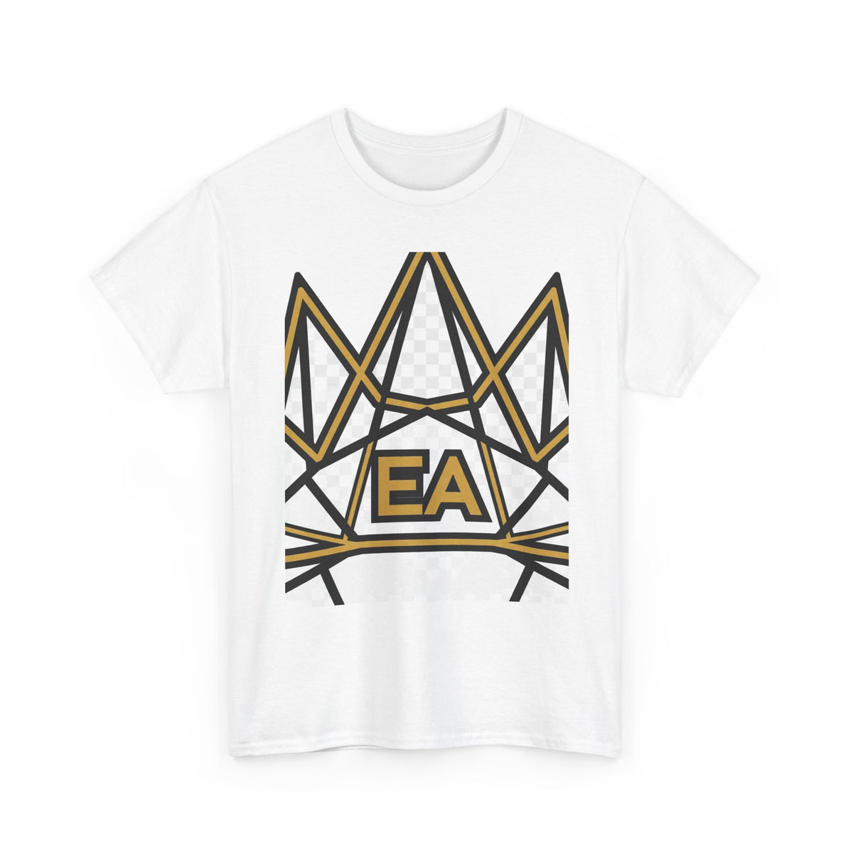 EverAfterWear EA Crown Monogram Men's tee - product mockup with gold streetwear design