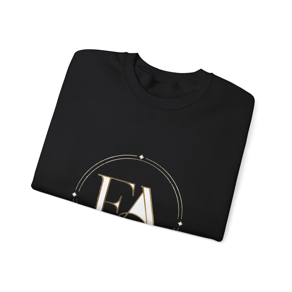 EverAfterWear EA Serif sweatshirt - product mockup with gold streetwear design - alternate view
