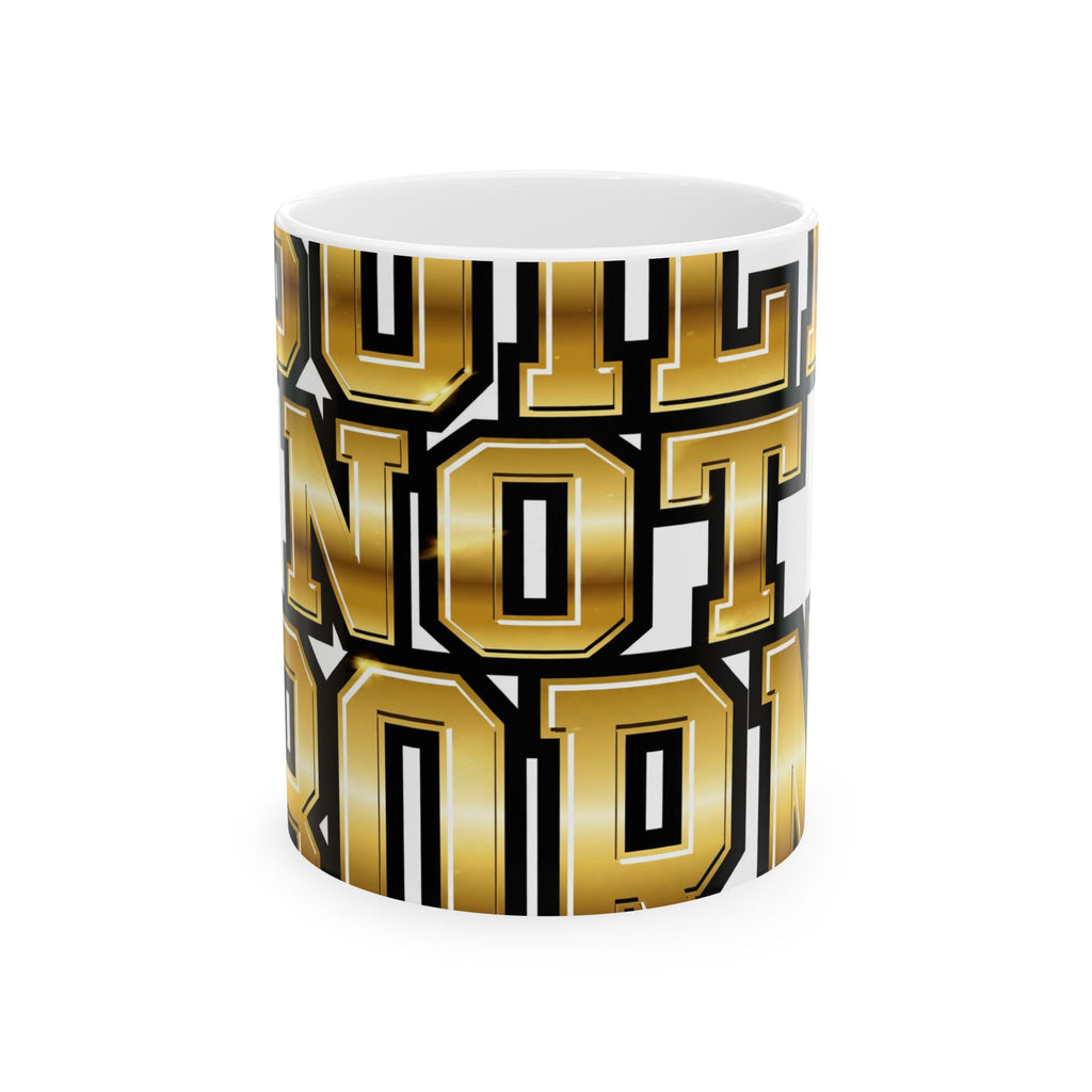 EverAfterWear Built Not Born Men's mug - ceramic coffee mug mockup with gold streetwear design