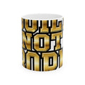 EverAfterWear Built Not Born Men's mug - ceramic coffee mug mockup with gold streetwear design