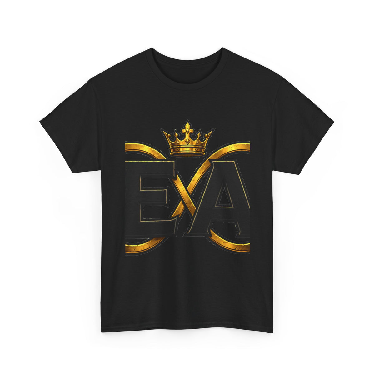 EverAfterWear Crowned Infinity EA Men's tee - product mockup with gold streetwear design - alternate view