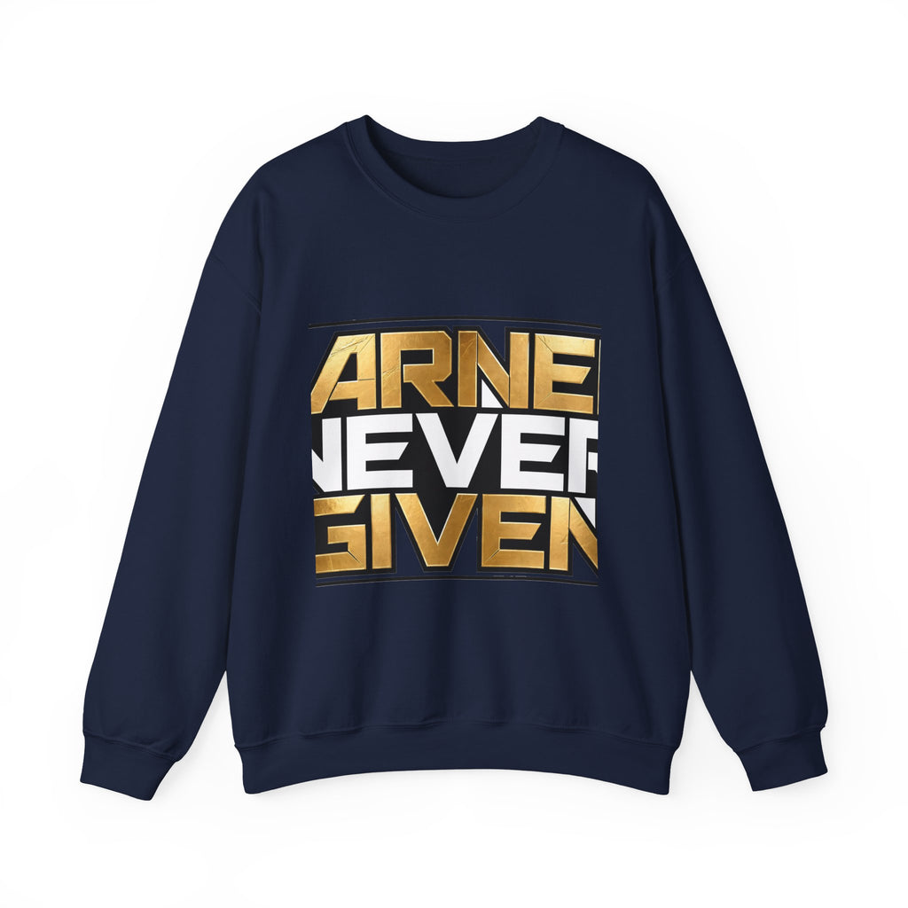 EverAfterWear Earned Never Given sweatshirt - product mockup with gold streetwear design - alternate view