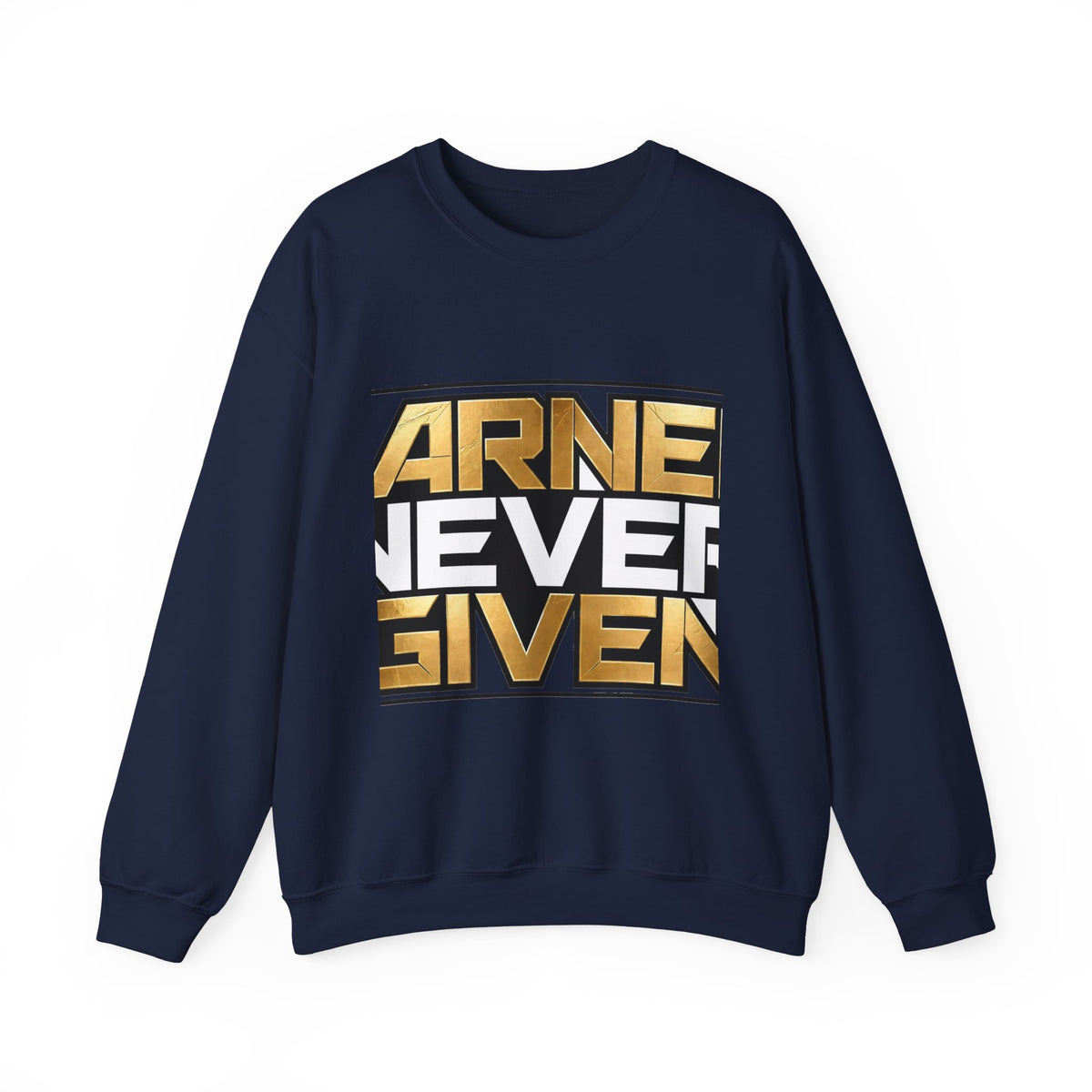 EverAfterWear Earned Never Given sweatshirt - product mockup with gold streetwear design - alternate view
