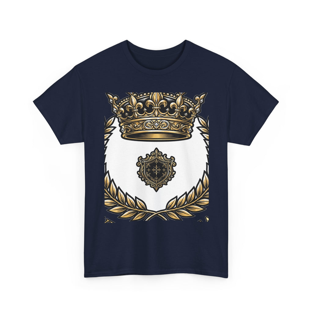 EverAfterWear Gold Crown Laurel tee - product mockup with gold streetwear design - alternate view