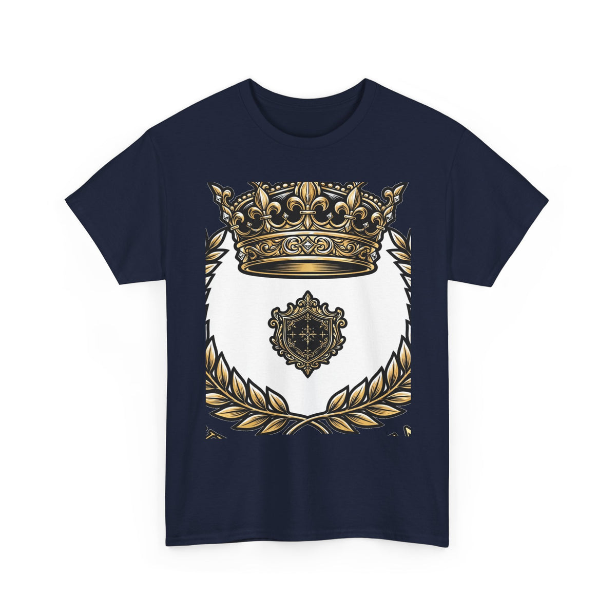 EverAfterWear Gold Crown Laurel tee - product mockup with gold streetwear design - alternate view