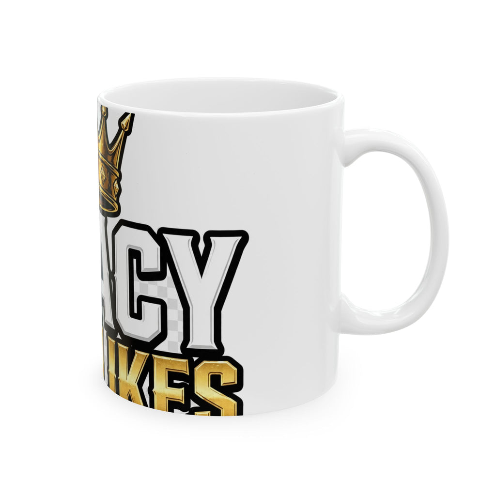 EverAfterWear Legacy Over Likes Men's mug - ceramic coffee mug mockup with gold streetwear design - alternate view