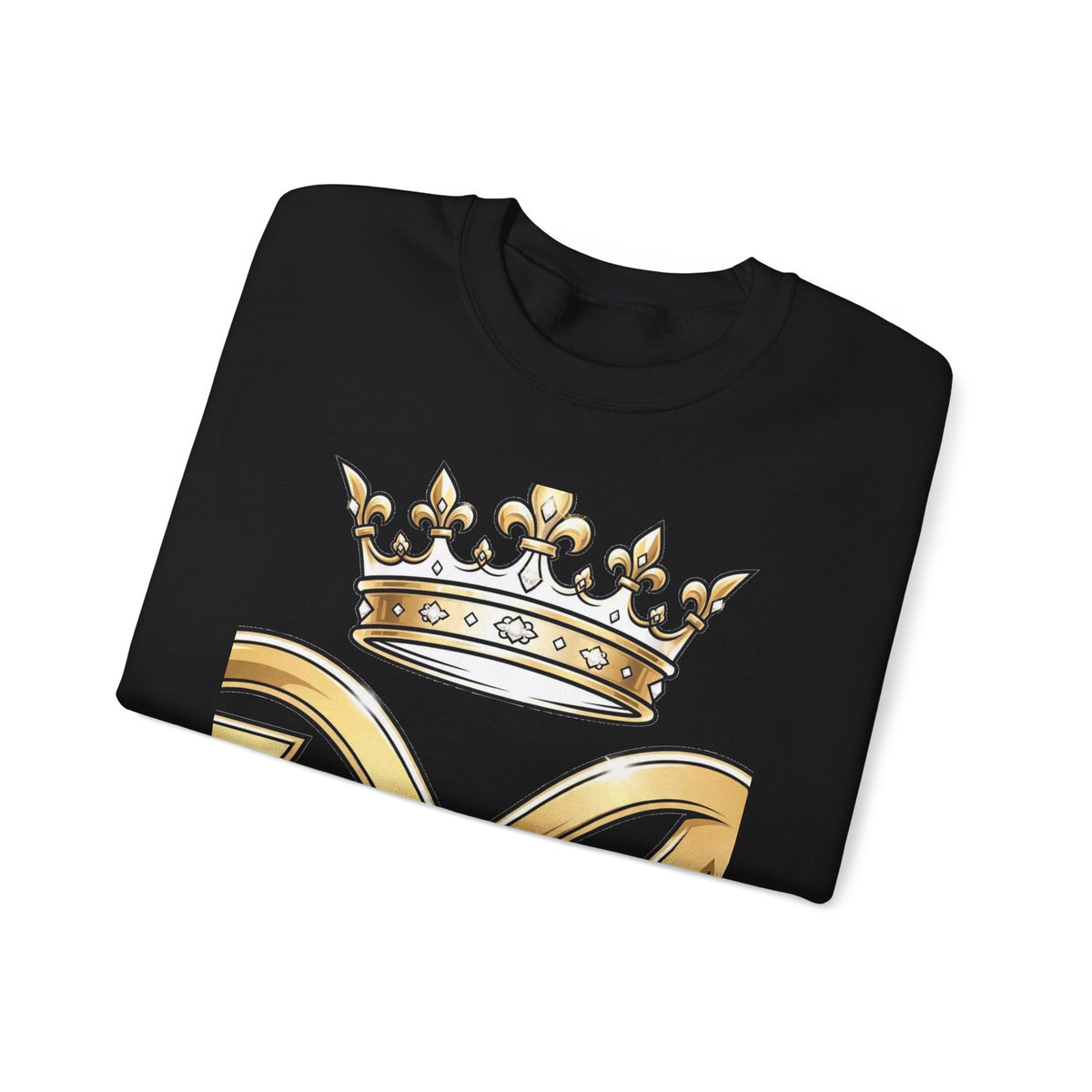EverAfterWear HERO Crown Logo Refined Women's sweatshirt - product mockup with gold streetwear design - alternate view