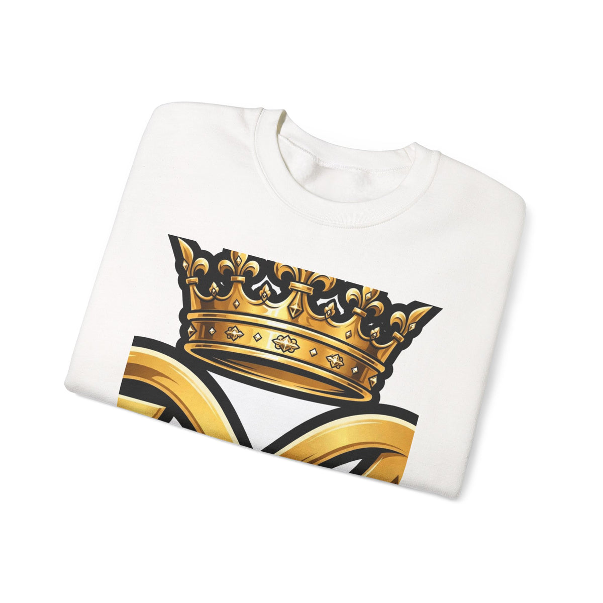 EverAfterWear HERO Crown Logo Men's sweatshirt - product mockup with gold streetwear design - alternate view
