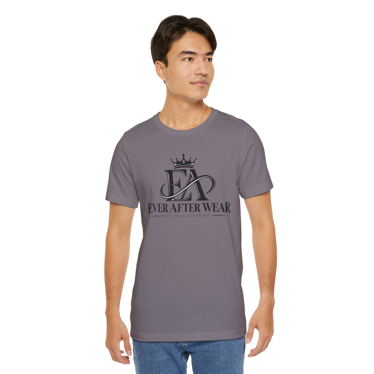 EverAfterWear Logo tee - product mockup with gold streetwear design - alternate view