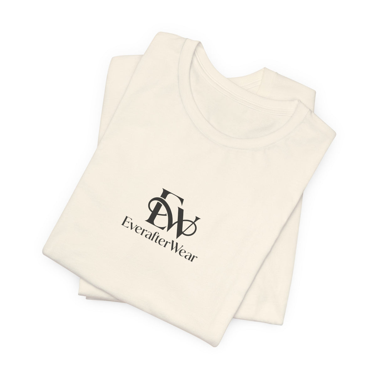 EverAfterWear Signature EW tee - product mockup with gold streetwear design - alternate view