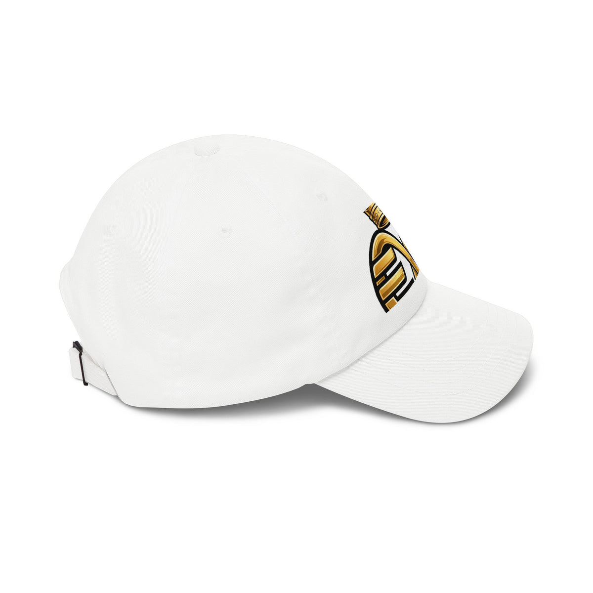 EverAfterWear HERO Crown Logo Men's dad cap - headwear mockup with gold streetwear design - alternate view