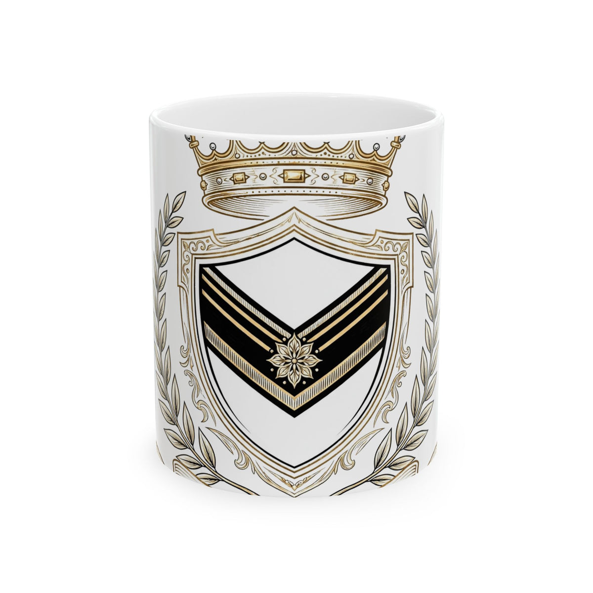 EverAfterWear Royal Crest MMXXVI Women's mug - ceramic coffee mug mockup with gold streetwear design