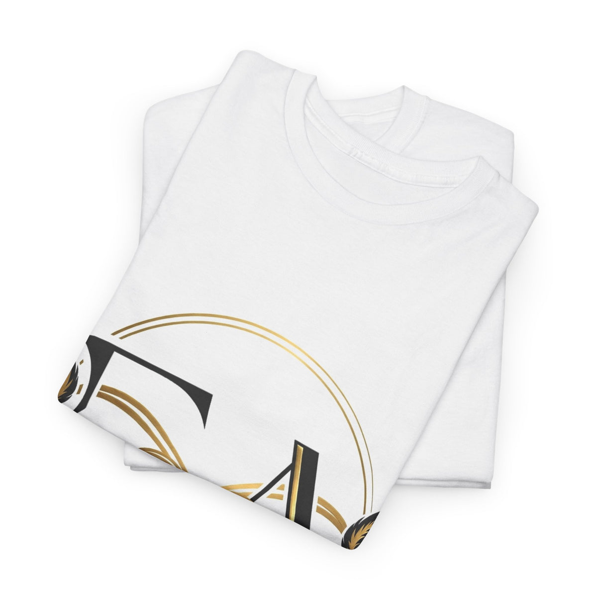 EverAfterWear Angel Wings Infinity tee - product mockup with gold streetwear design - alternate view
