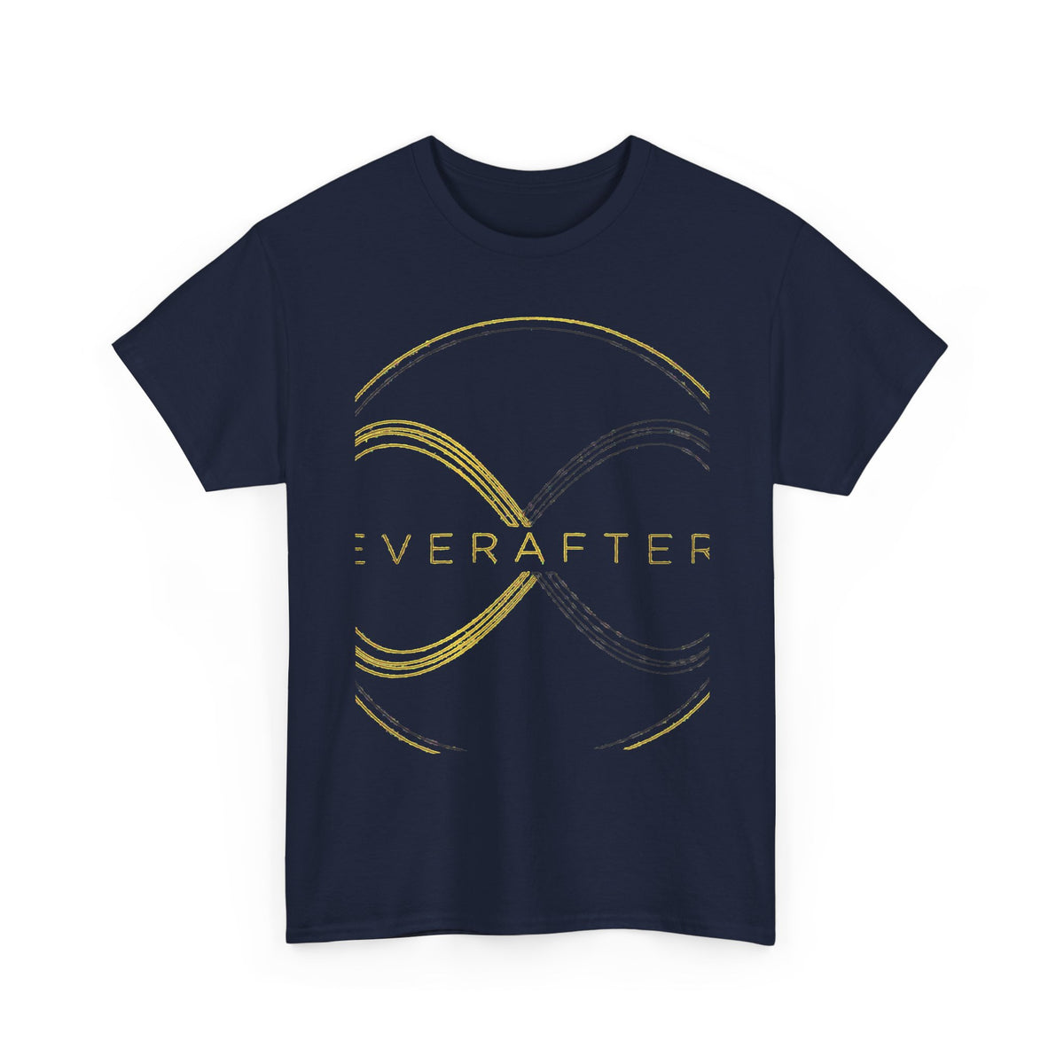 EverAfterWear Double Infinity EverAfter Women's tee - product mockup with gold streetwear design - alternate view