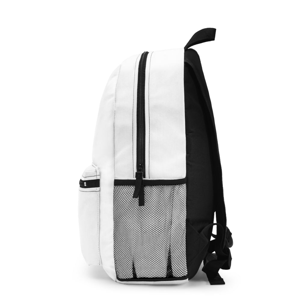 EverAfterWear Infinity Badge backpack - product mockup with gold streetwear design - alternate view