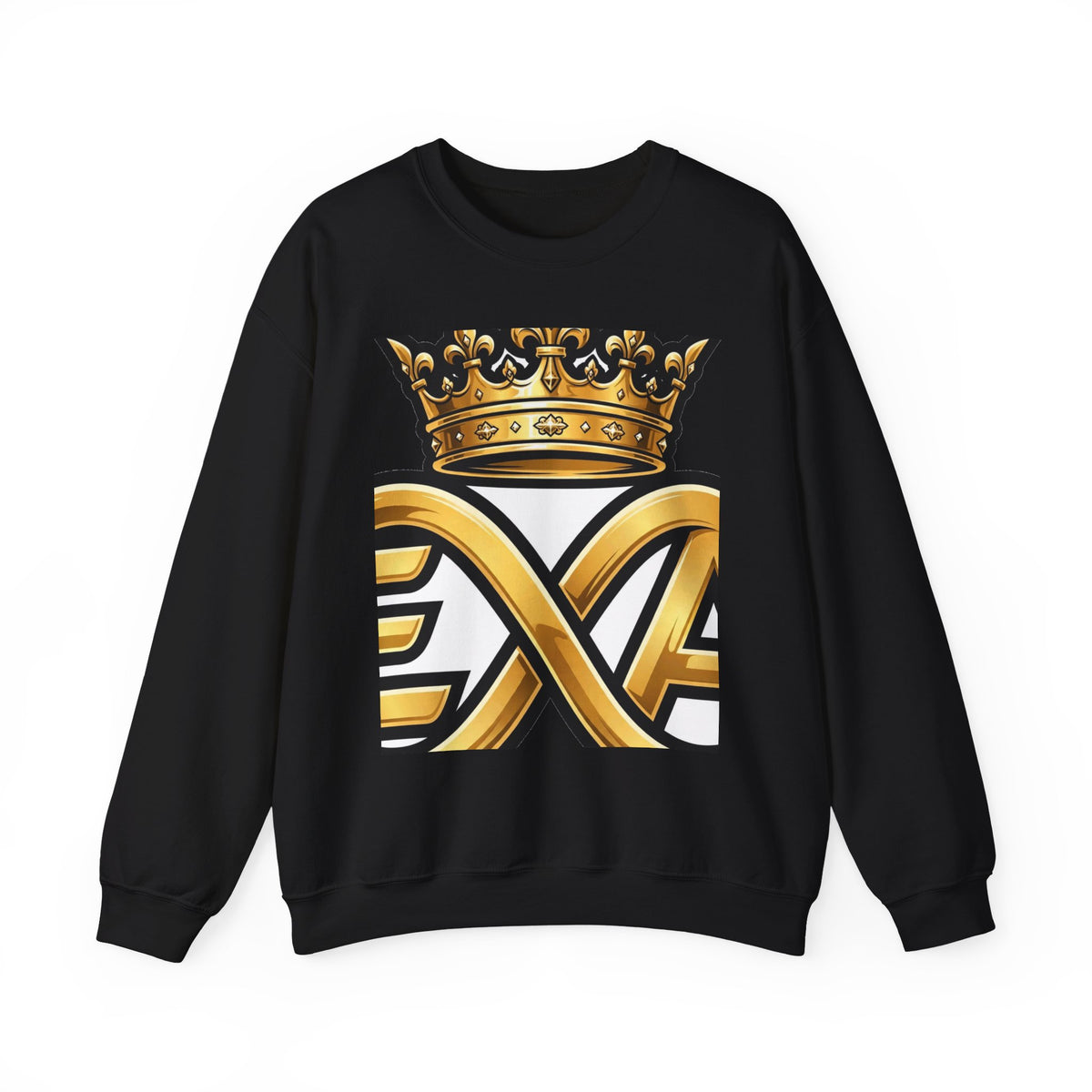 EverAfterWear HERO Crown Logo Men's sweatshirt - product mockup with gold streetwear design - alternate view