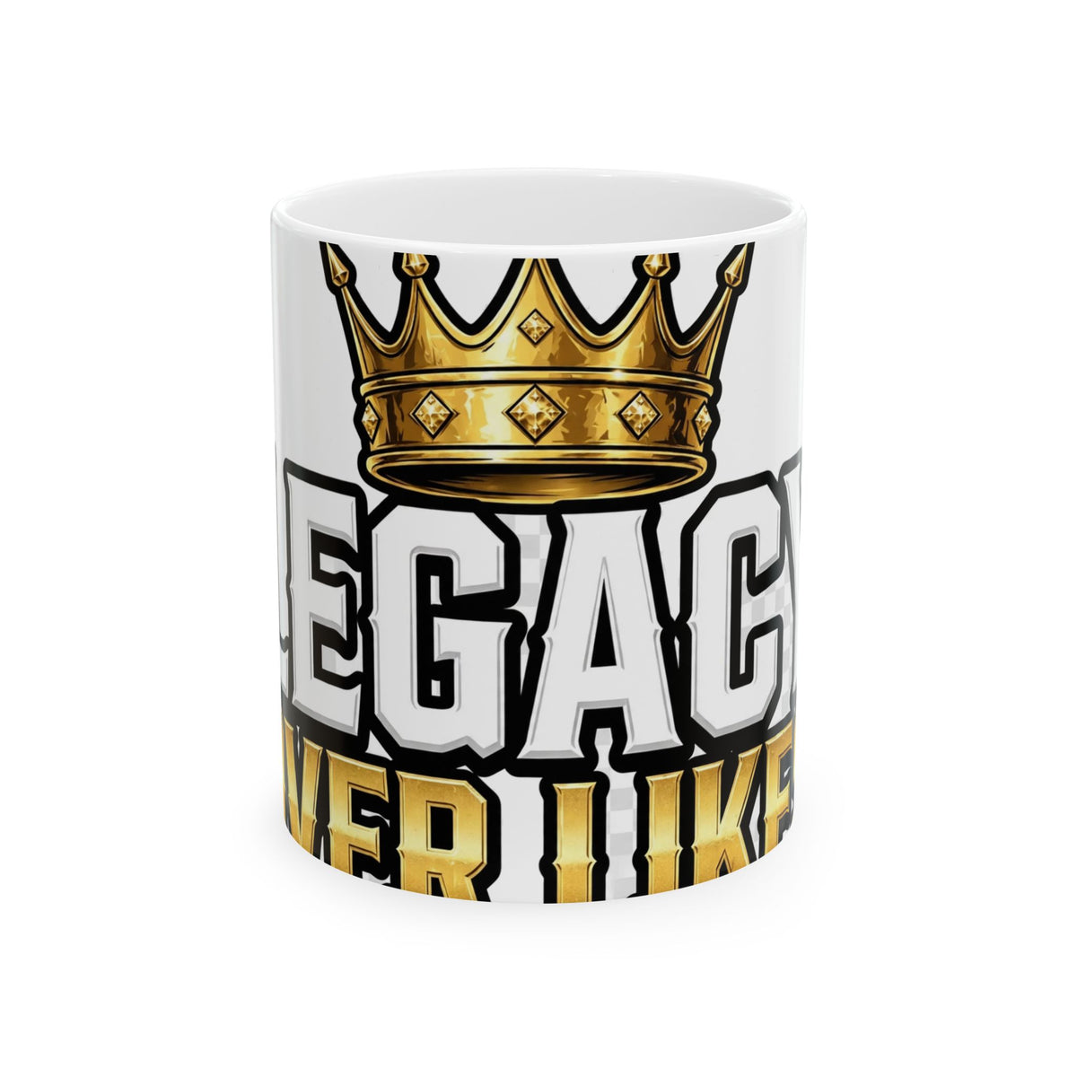 EverAfterWear Legacy Over Likes Men's mug - ceramic coffee mug mockup with gold streetwear design