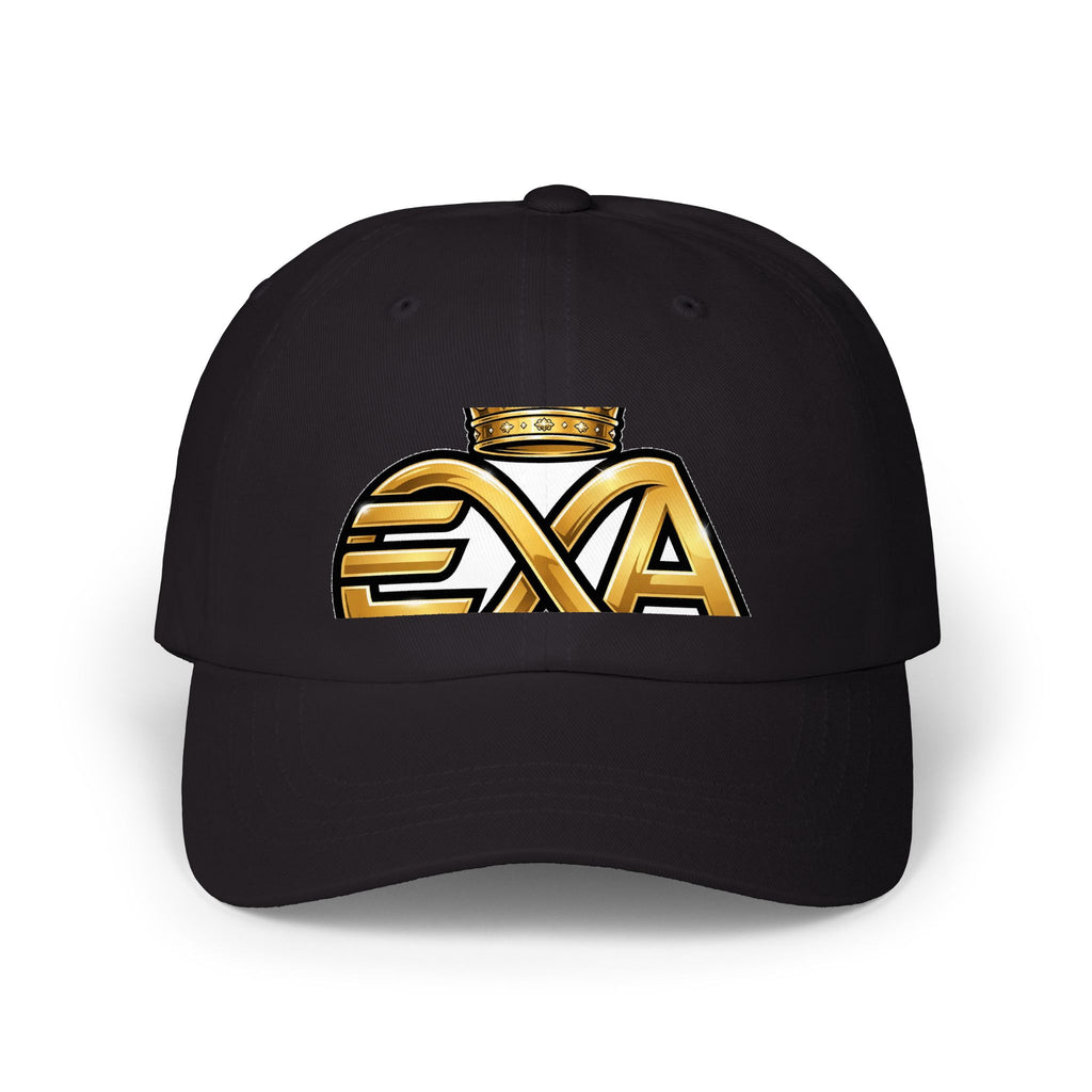 EverAfterWear HERO Crown EA Logo dad cap - headwear mockup with gold streetwear design - alternate view