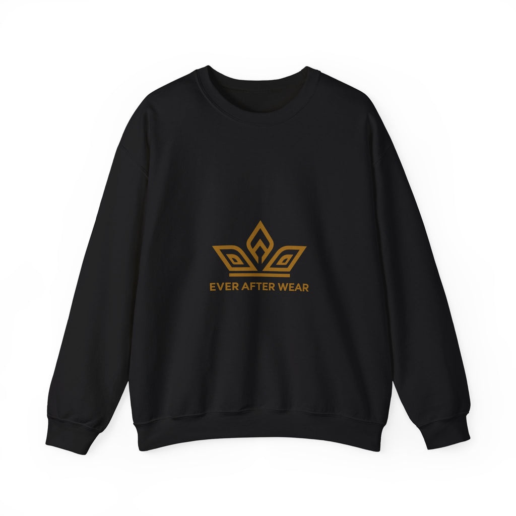 EverAfterWear Gold Crown Crewneck sweatshirt - product mockup with gold streetwear design