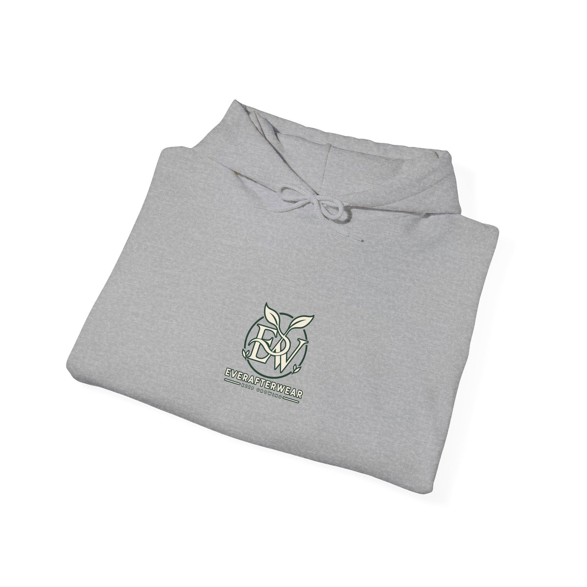 EverAfterWear Signature EW hoodie - product mockup with gold streetwear design - alternate view