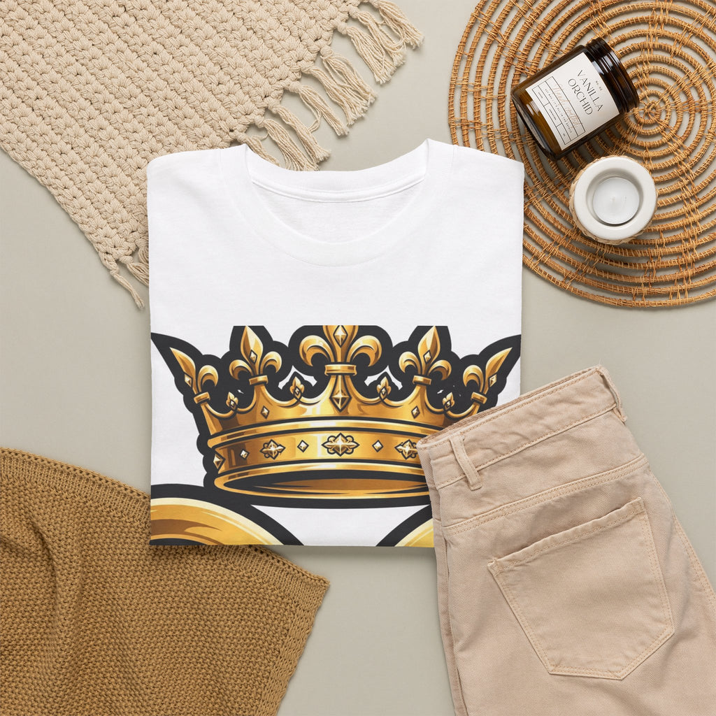 EverAfterWear HERO Crown Logo Men's tee - product mockup with gold streetwear design - alternate view