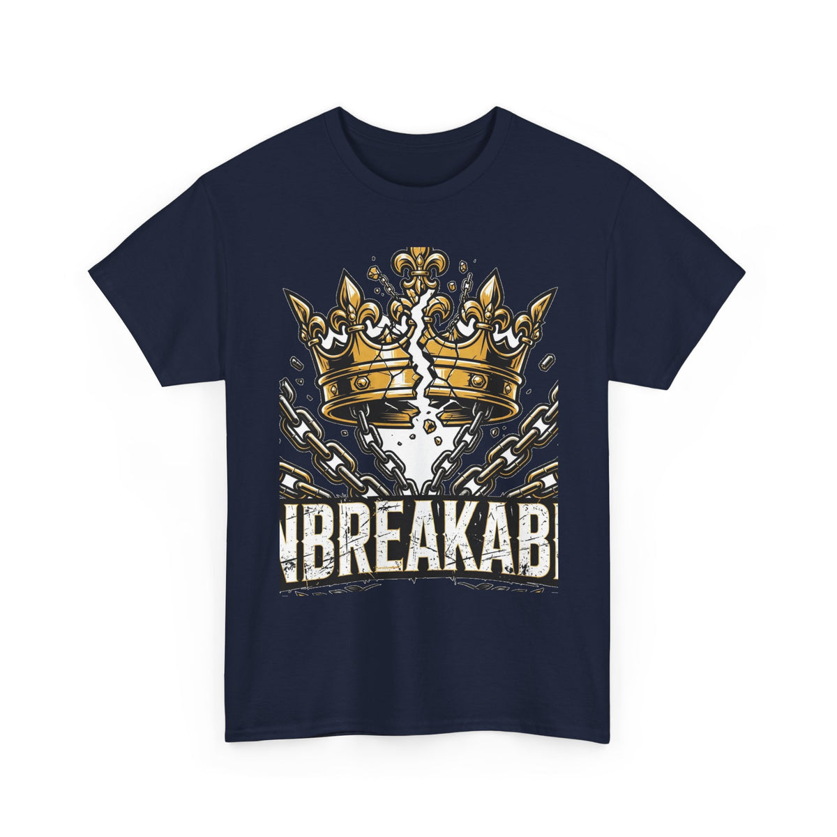 EverAfterWear Unbreakable Crown tee - product mockup with gold streetwear design - alternate view