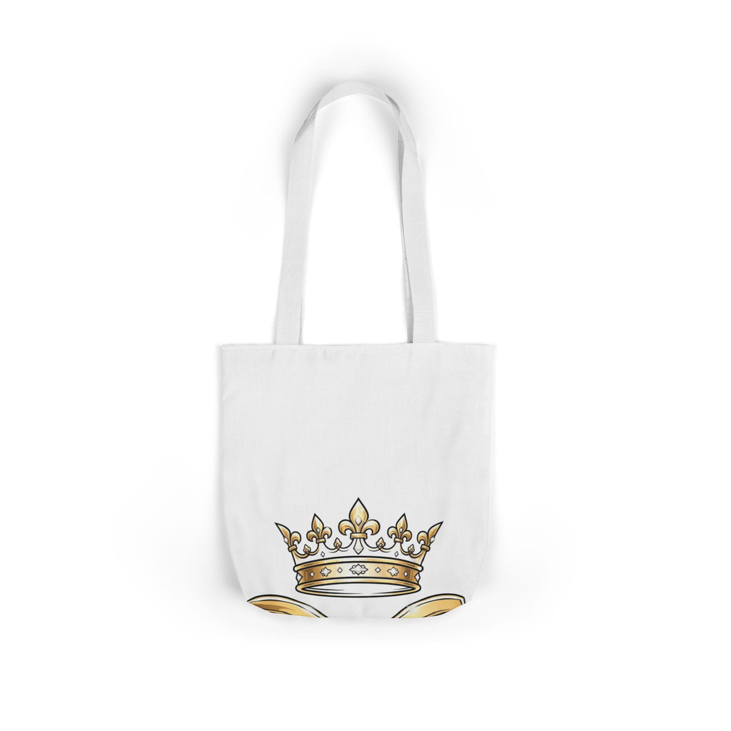 EverAfterWear HERO Crown Logo Refined Women's tote bag - product mockup with gold streetwear design - alternate view