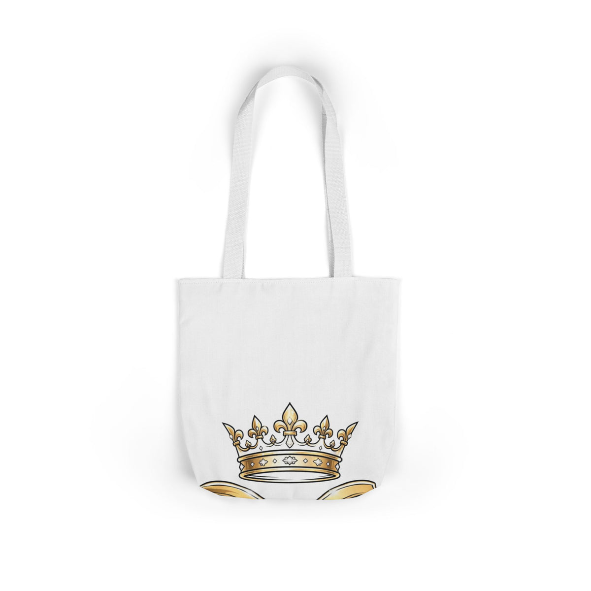 EverAfterWear HERO Crown Logo Refined Women's tote bag - product mockup with gold streetwear design - alternate view