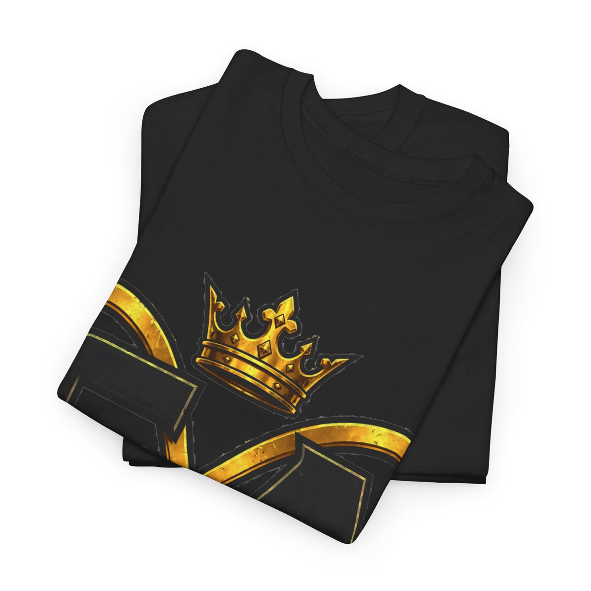 EverAfterWear Crowned Infinity EA Men's tee - product mockup with gold streetwear design - alternate view