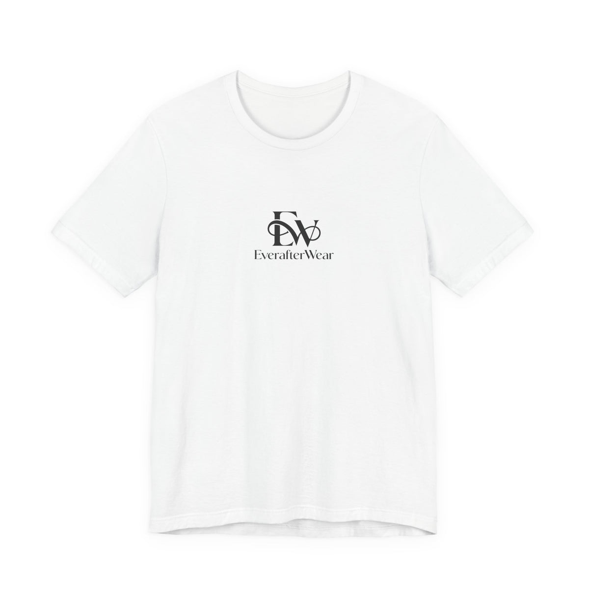 EverAfterWear Signature EW tee - product mockup with gold streetwear design