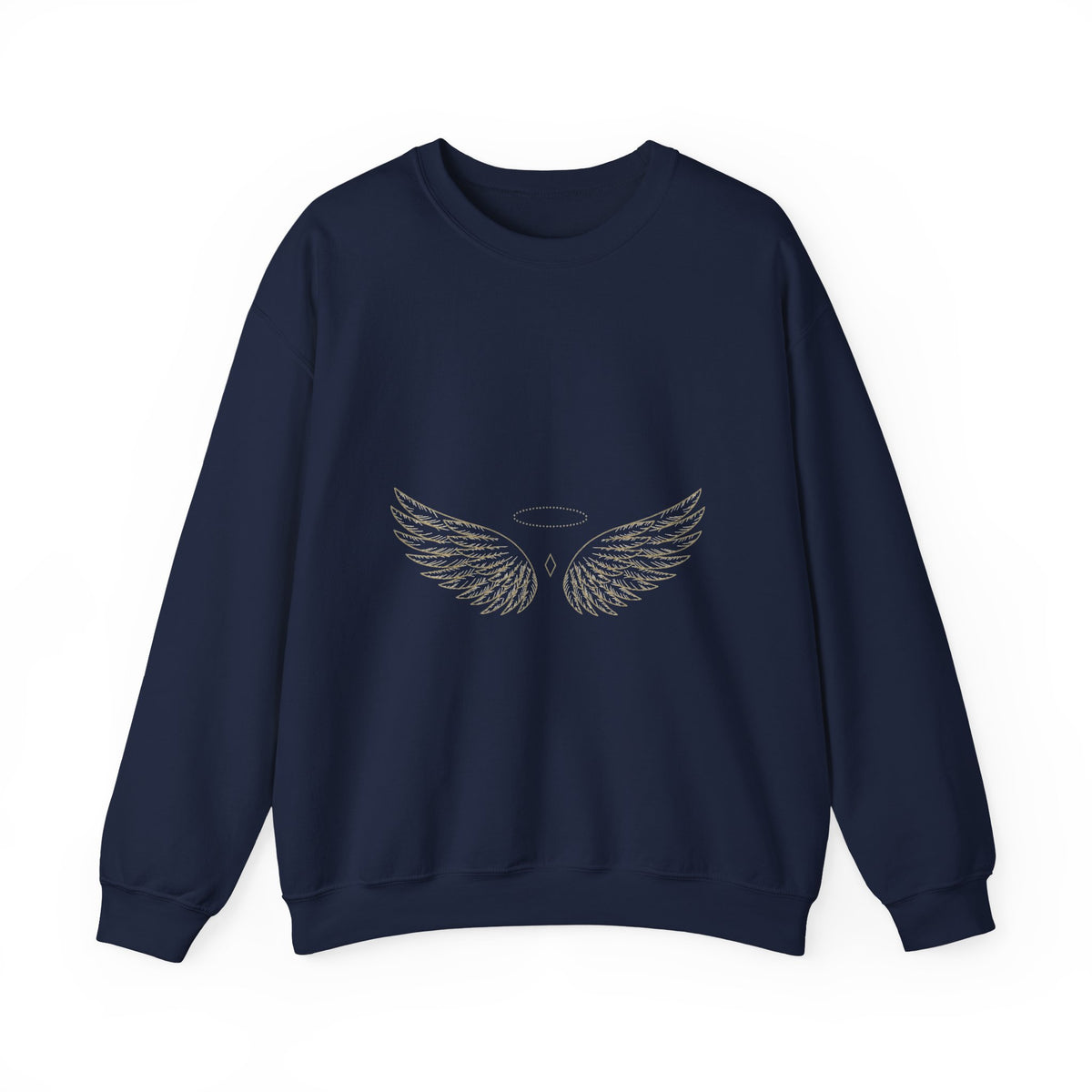 EverAfterWear Wing Outline Women's sweatshirt - product mockup with gold streetwear design - alternate view