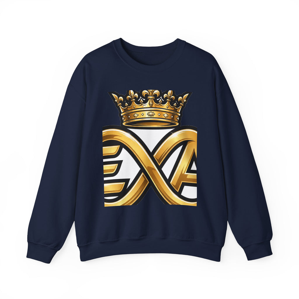 EverAfterWear HERO Crown EA Logo sweatshirt - product mockup with gold streetwear design - alternate view
