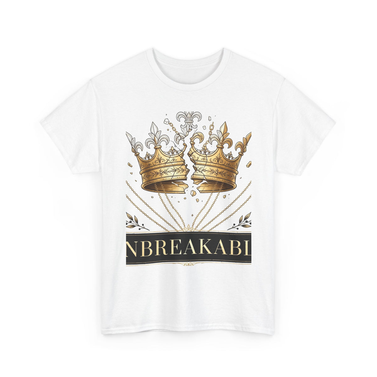 EverAfterWear Unbreakable Crown Women's tee - product mockup with gold streetwear design