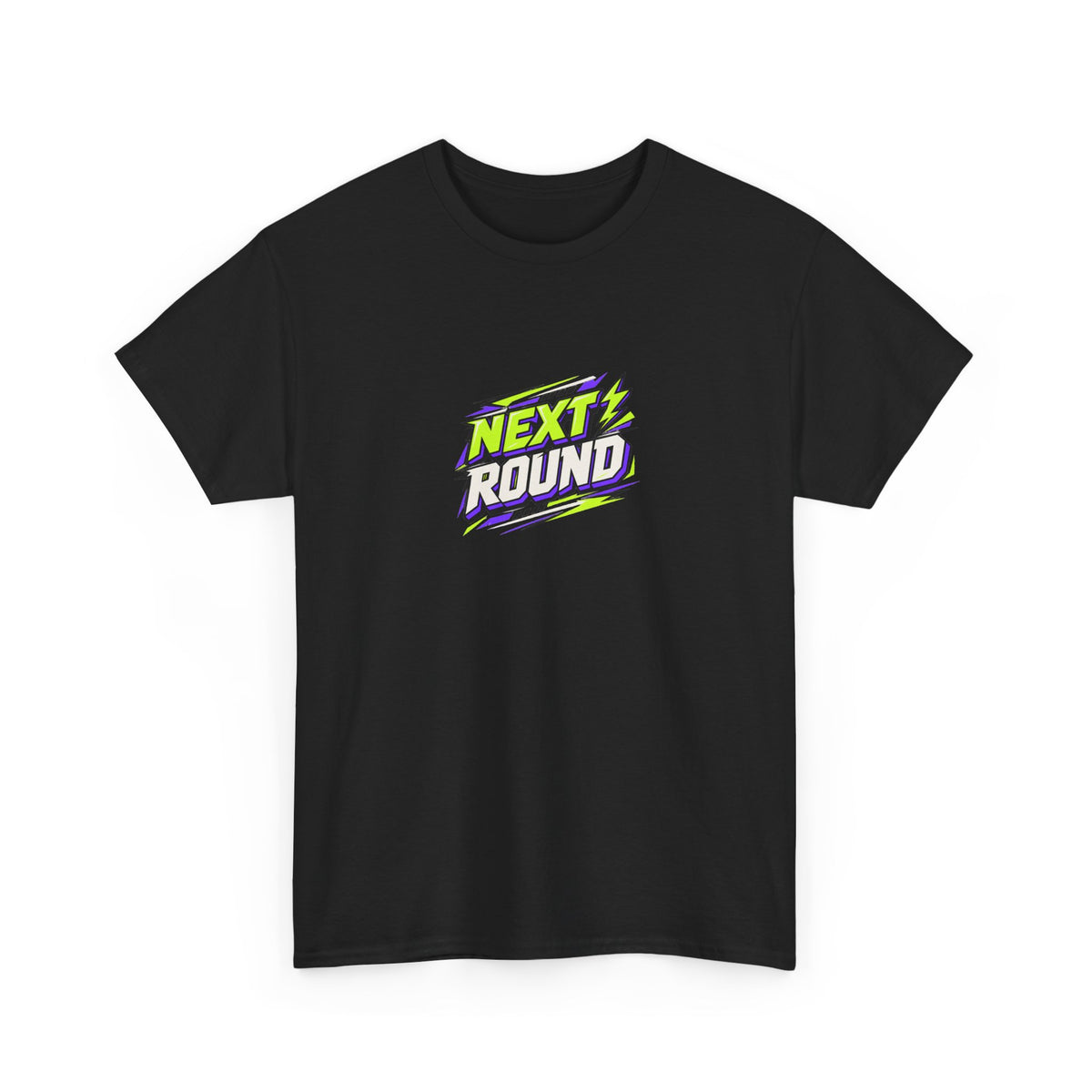EverAfterWear Next Round Gaming Graphic tee - product mockup with gold streetwear design - alternate view