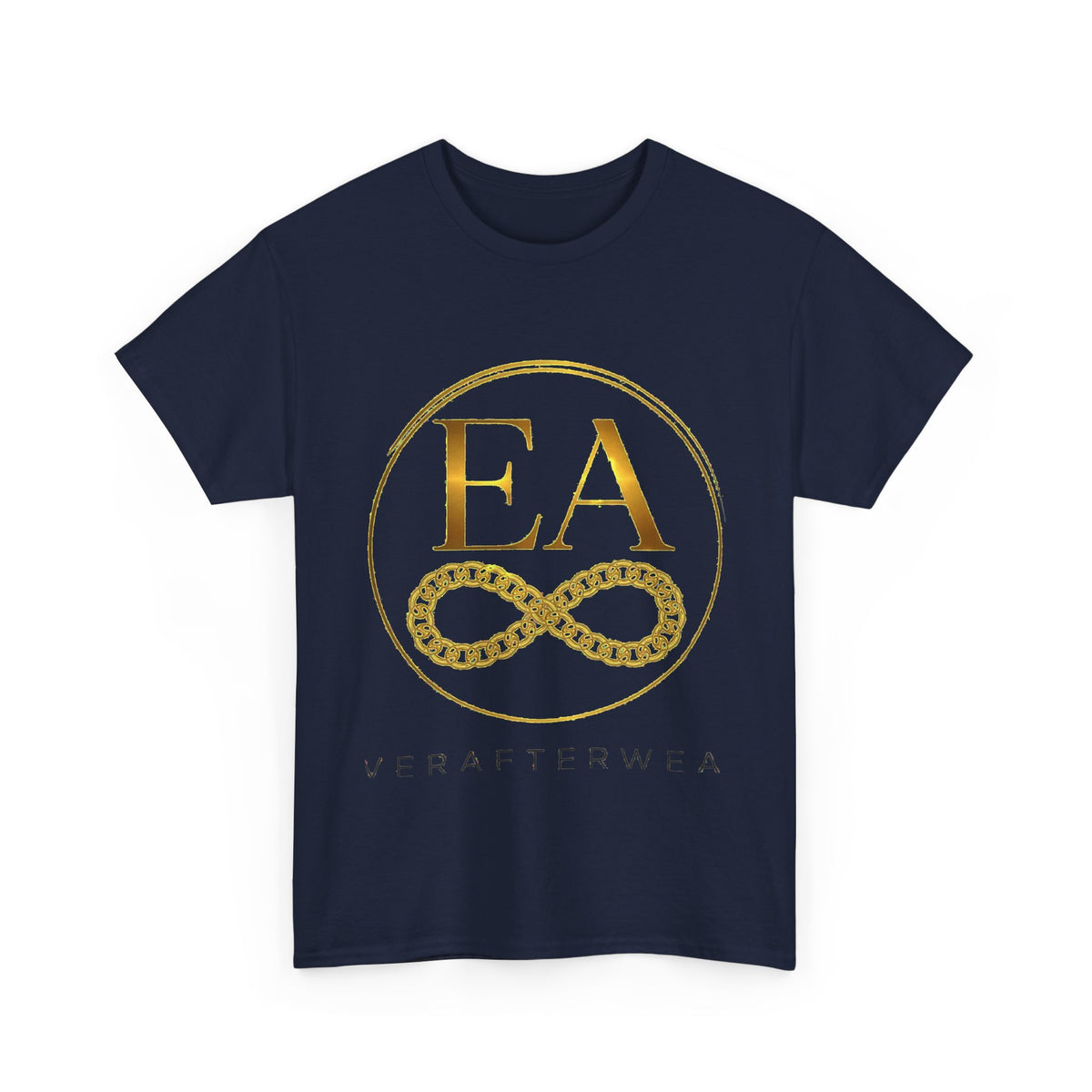 EverAfterWear Golden Chain Infinity Women's tee - product mockup with gold streetwear design - alternate view
