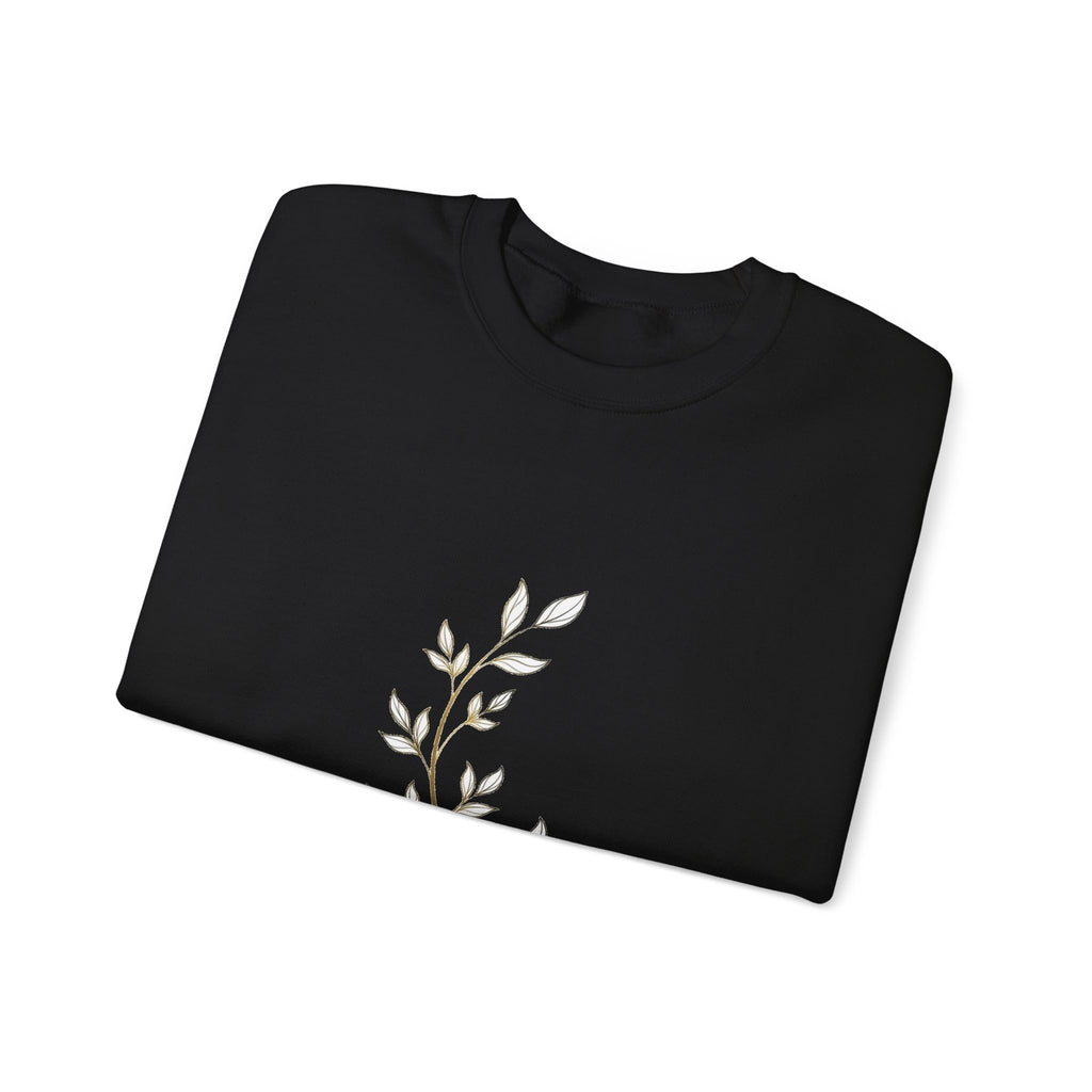 EverAfterWear Laurel sweatshirt - product mockup with gold streetwear design - alternate view