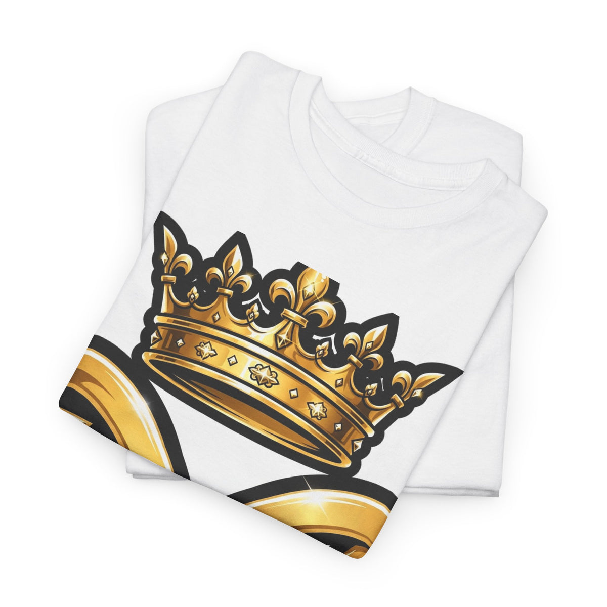 EverAfterWear HERO Crown EA Logo tee - product mockup with gold streetwear design - alternate view