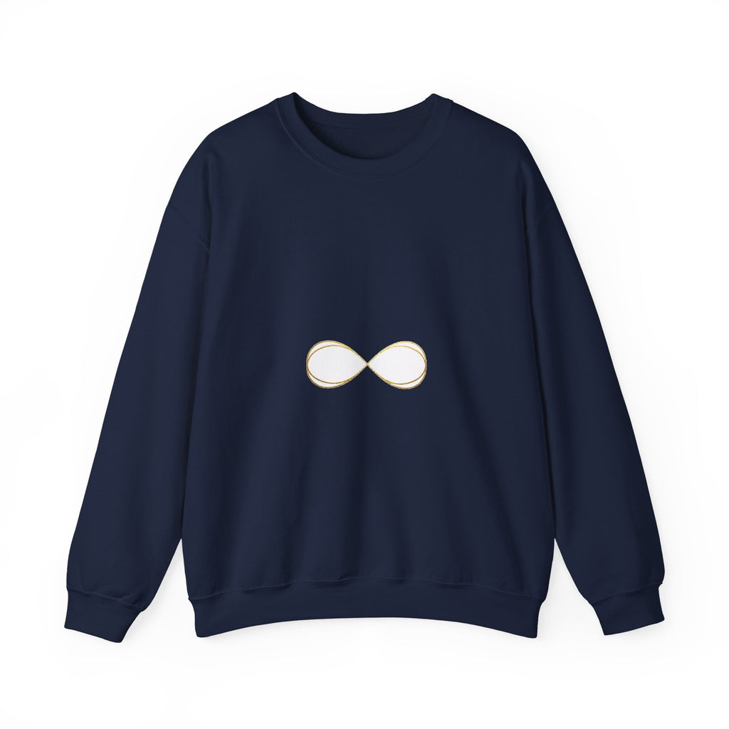 EverAfterWear Fine Line Infinity sweatshirt - product mockup with gold streetwear design - alternate view