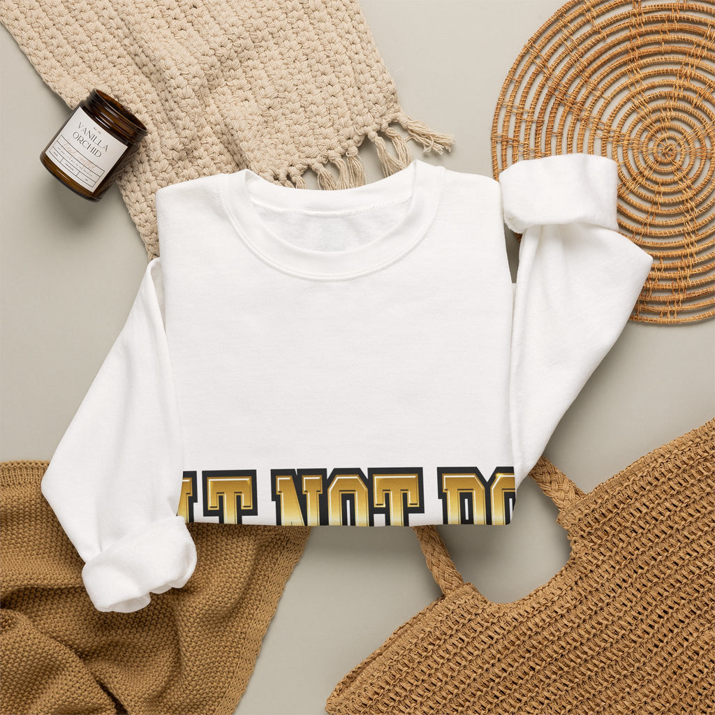 EverAfterWear Built Not Born sweatshirt - product mockup with gold streetwear design - alternate view