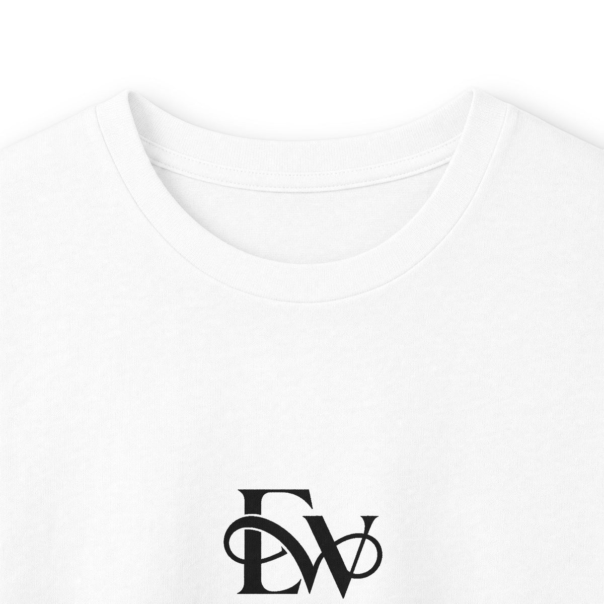 EverAfterWear Signature EW long-sleeve tee - product mockup with gold streetwear design - alternate view