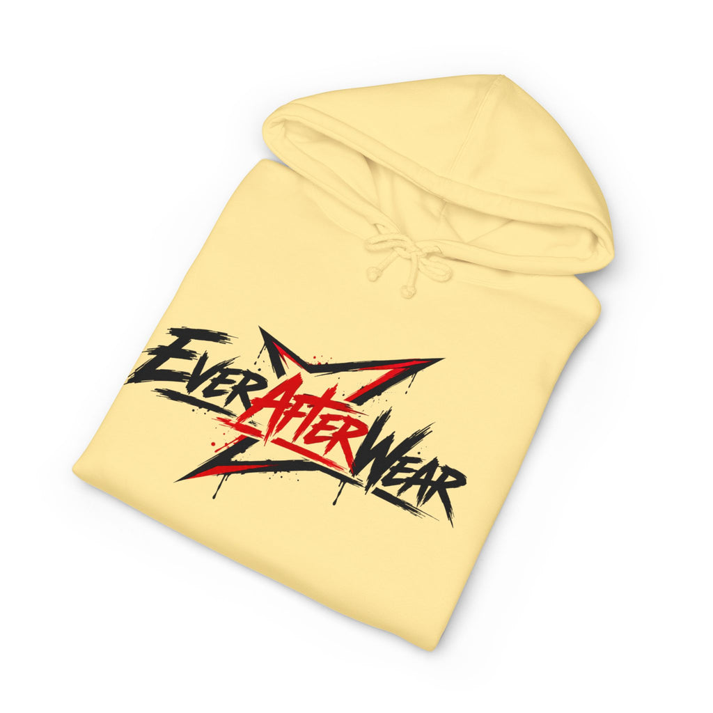 EverAfterWear Distressed Grey Graphic hoodie - product mockup with gold streetwear design - alternate view