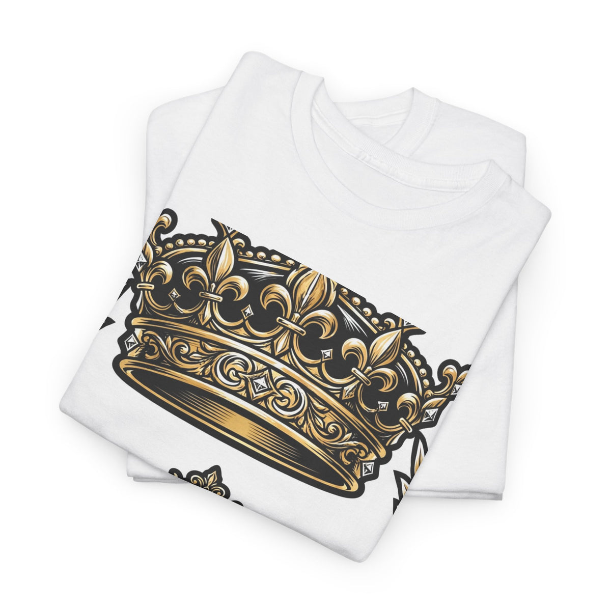 EverAfterWear Gold Crown Laurel tee - product mockup with gold streetwear design - alternate view