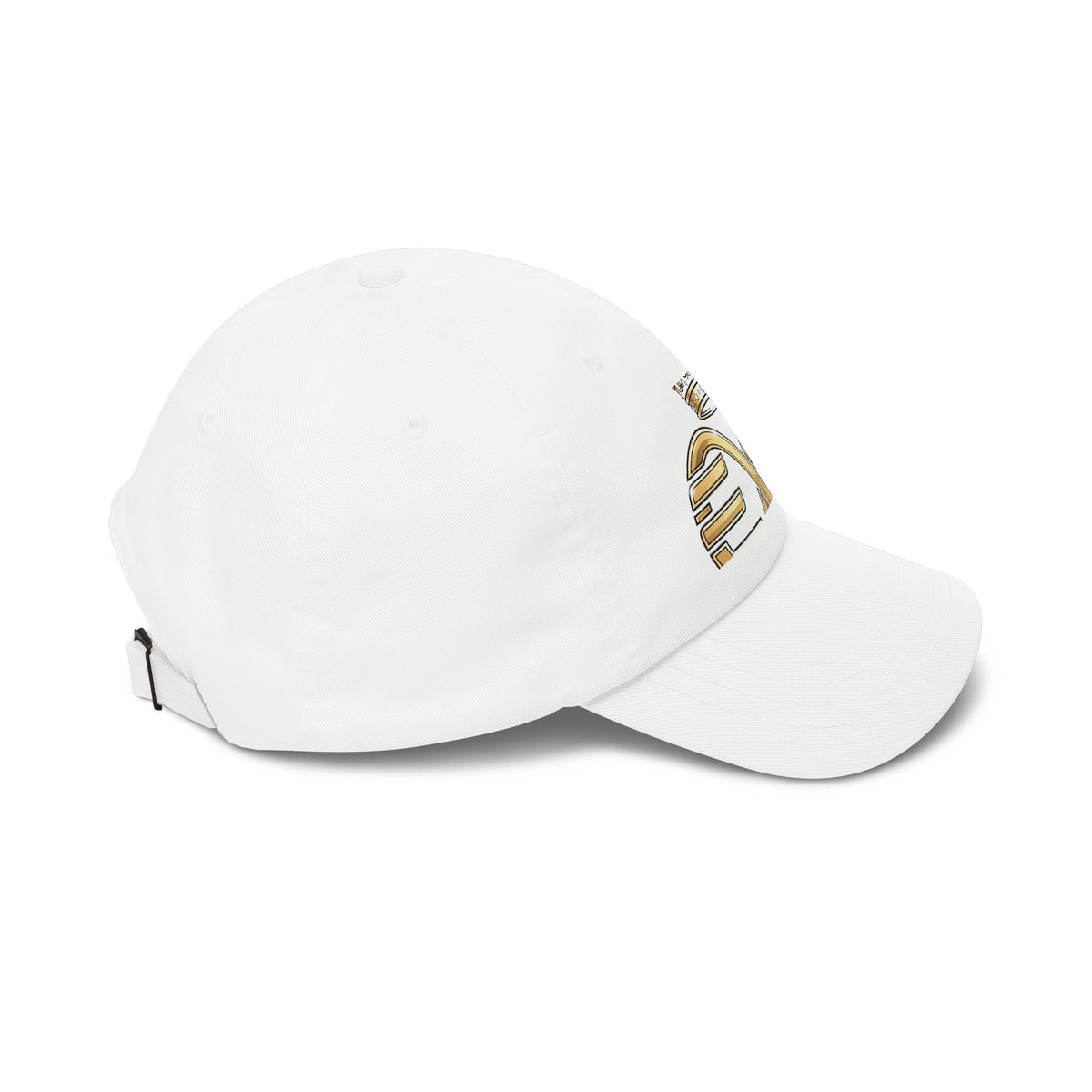 EverAfterWear HERO Crown Logo Refined Women's dad cap - headwear mockup with gold streetwear design - alternate view