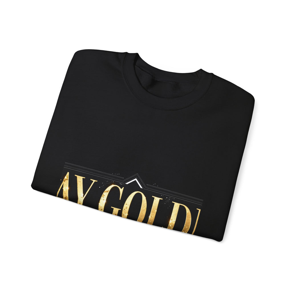 EverAfterWear Stay Golden sweatshirt - product mockup with gold streetwear design - alternate view