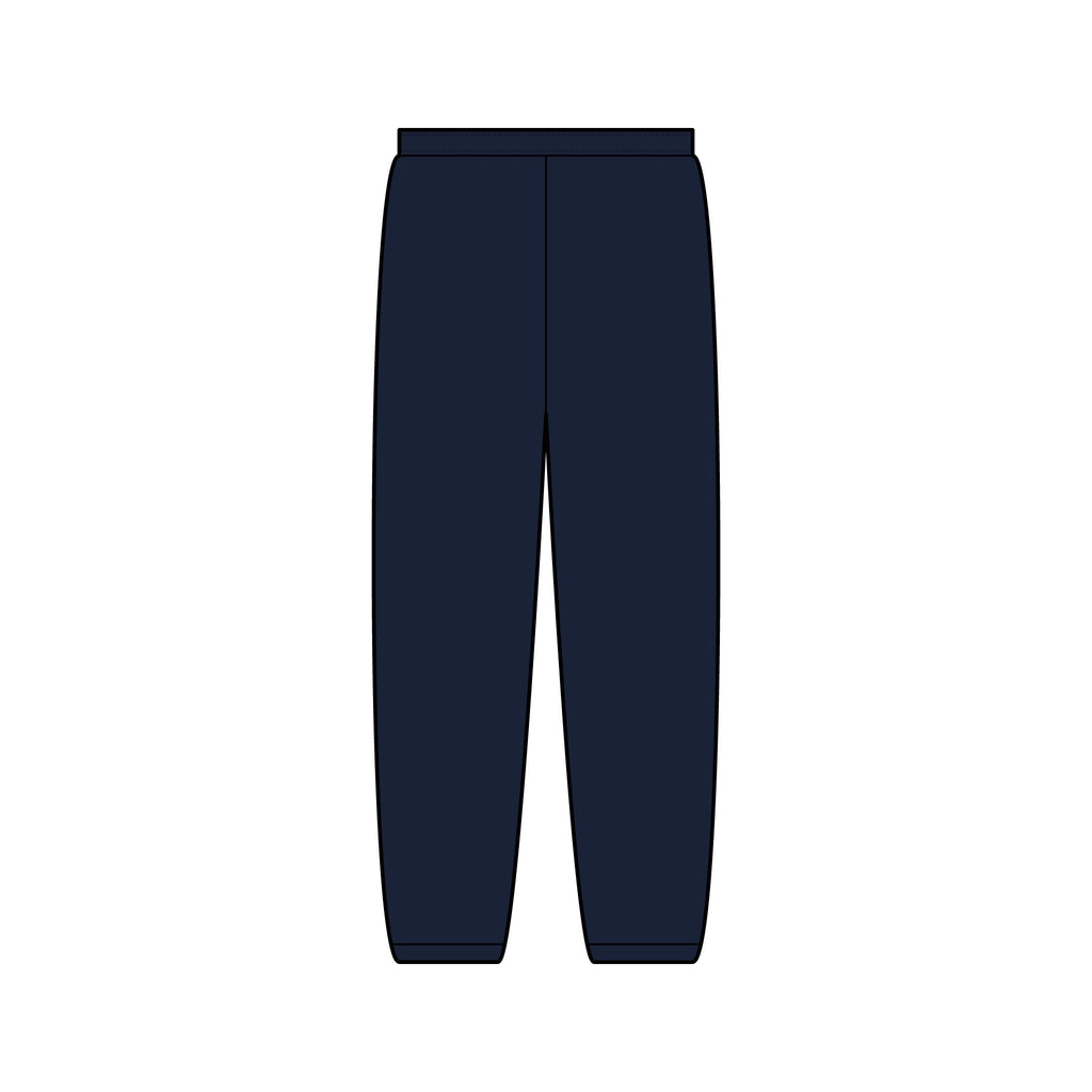 EverAfterWear HERO Crown EA Logo sweatpants - product mockup with gold streetwear design - alternate view