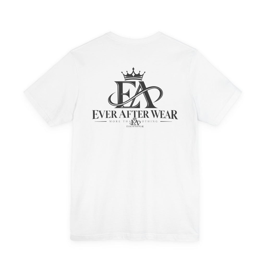 EverAfterWear Logo tee - product mockup with gold streetwear design - alternate view