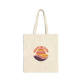 EverAfterWear Chase the Glow Retro Sunset tote bag - product mockup with gold streetwear design
