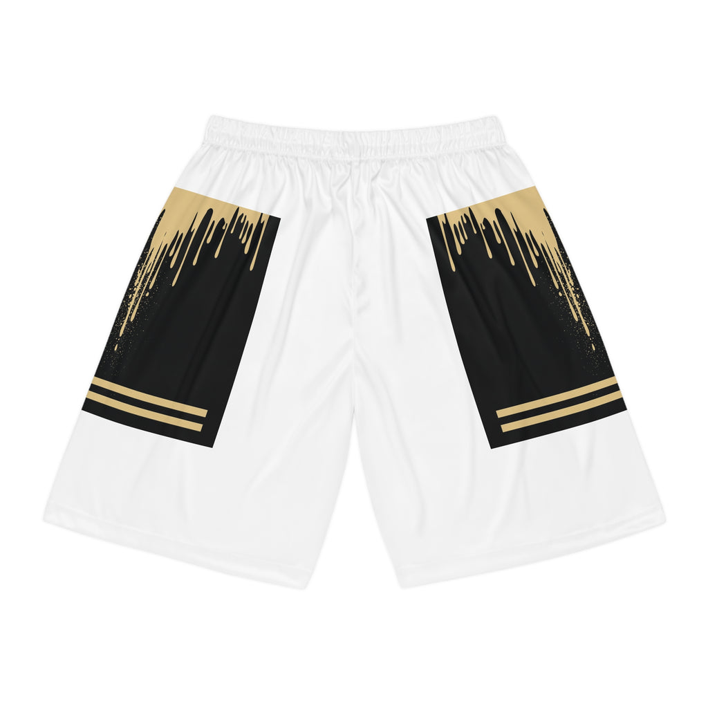 Pantalones cortos de baloncesto Gold Drip de EverAfterWear
