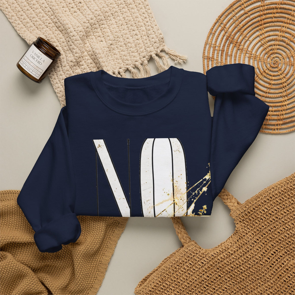 EverAfterWear No Shortcuts Women's sweatshirt - product mockup with gold streetwear design - alternate view