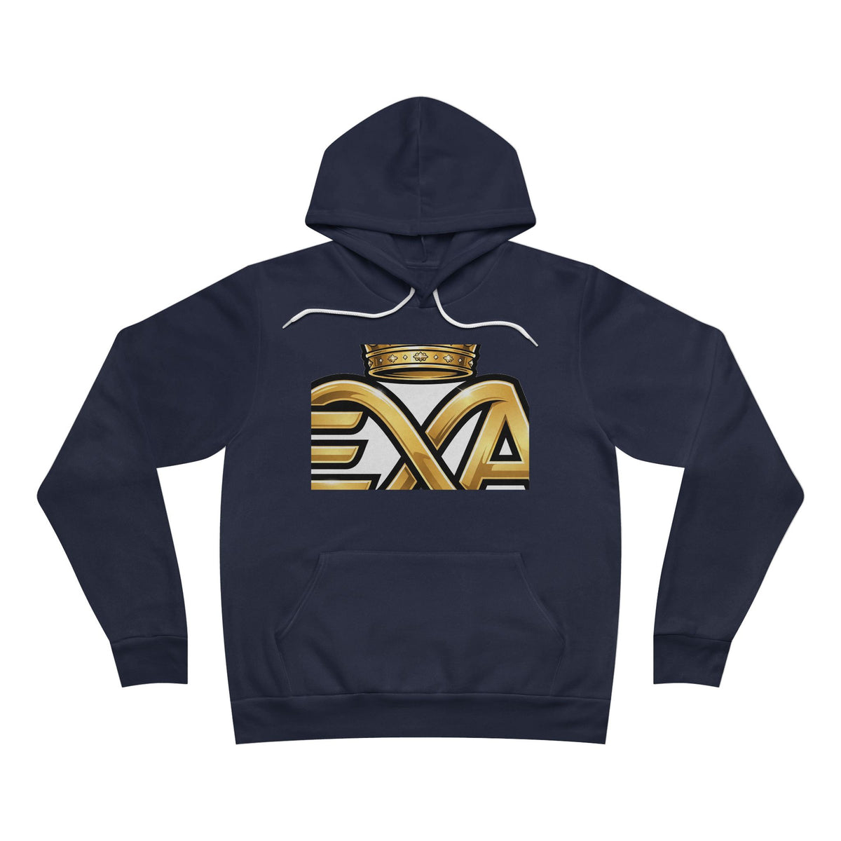 EverAfterWear HERO Crown EA Logo hoodie - product mockup with gold streetwear design - alternate view